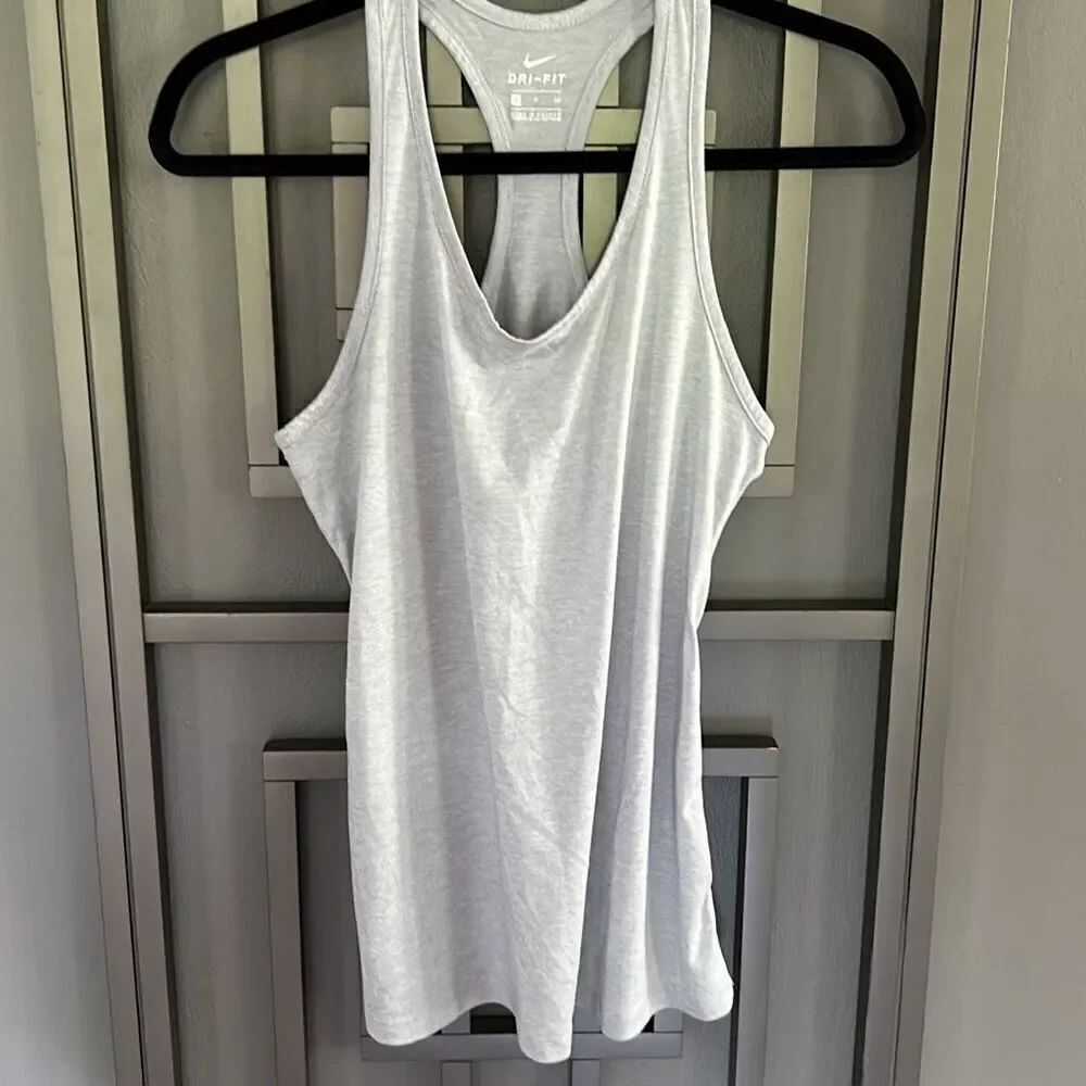 Nike light gray tank top dry fit mesh insert size S